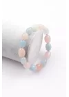 Akuamarin - Morganit Doğal Taş Bileklik 9 x 11 mm Şekilsiz Kesim, Gemstone Bracelet