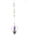 Ametist - Çakra Doğal Taş Pandül Sarkaç, Gemstone Pendulum