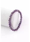 Ametist Doğal Taş Bileklik 6 mm Fasetli Küre Kesim, Gemstone Bracelet