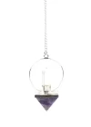 Ametist - Kristal Kuvars Doğal Taş Pandül Sarkaç, Gemstone Pendulum