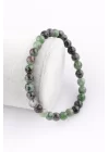 Anyolit Doğal Taş Bileklik 6 mm Fasetli Küre Kesim, Gemstone Bracelet