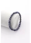 Dumortierit Doğal Taş Bileklik 6 mm Küre Kesim, Gemstone Bracelet