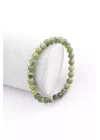 Kanada Yeşim Doğal Taş Bileklik 6 mm Küre Kesim, Gemstone Bracelet