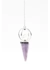 Lepidolit - Kristal Kuvars Doğal Taş Markaba Model Pandül Sarkaç, Gemstone Pendulum