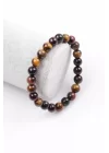 Multi Kaplan Gözü Doğal Taş Bileklik 8 mm Küre Kesim, Gemstone Bracelet