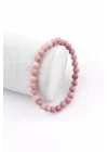 Pembe Jasper Doğal Taş Bileklik 6 mm Küre Kesim, Gemstone Bracelet