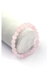 Pembe Kuvars Doğal Taş Bileklik 8 mm Küre Kesim, Gemstone Bracelet