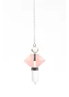 Pembe Kuvars - Kristal Kuvars Doğal Taş Pandül Sarkaç, Gemstone Pendulum