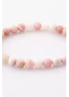 Pembe Opal Doğal Taş Bileklik 6 mm Küre Kesim, Gemstone Bracelet