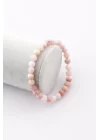 Pembe Opal Doğal Taş Bileklik 6 mm Küre Kesim, Gemstone Bracelet