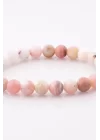 Pembe Opal Doğal Taş Bileklik 8 mm Küre Kesim, Gemstone Bracelet