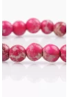 Pembe Varisit Doğal Taş Bileklik 6 mm Küre Kesim, Gemstone Bracelet