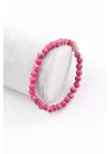 Pembe Varisit Doğal Taş Bileklik 6 mm Küre Kesim, Gemstone Bracelet