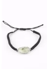 Prehnite Doğal Taş Makrome Örme Bileklik, Gemstone Bracelet