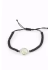 Prehnite Doğal Taş Makrome Örme Bileklik, Gemstone Bracelet