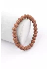 Rudraksha Tohumu Bileklik 6 x 8 mm Rondel Kesim