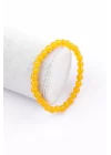 Sarı Akik Doğal Taş Bileklik 6 mm Küre Kesim, Gemstone Bracelet