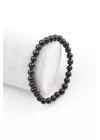 Shungite Doğal Taş Bileklik 6 mm Küre Kesim, Gemstone Bracelet