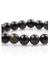 Siyah Kaplan Gözü Doğal Taş Bileklik 8 mm Küre Kesim, Gemstone Bracelet