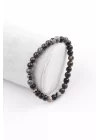 Siyah Varisit Doğal Taş Bileklik 6 mm Küre Kesim, Gemstone Bracelet