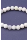 Süt Opal Doğal Taş Bileklik 8 mm Küre Kesim, Gemstone Bracelet