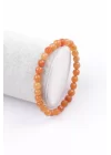 Turuncu Aventurin Doğal Taş Bileklik 6 mm Fasetli Küre Kesim, Gemstone Bracelet