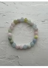 Akuamarin - Heliodor - Morganit Doğal Taş Bileklik 8 mm Küre Kesim, Gemstone Bracelet