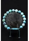 Apatit - Amazonit Doğal Taş Makrome Örme Bileklik, Gemstone Bracelet