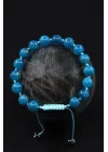 Apatit Doğal Taş Makrome Örme Bileklik, Gemstone Bracelet