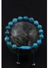 Apatit Doğal Taş Makrome Örme Bileklik, Gemstone Bracelet