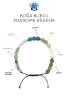 Boğa Burcu Taşlarından Oluşan Doğal Taş Makrome Bileklik 6 mm Küre Kesim - Burç Bilekliği - Boğa Burçları İçin Özel