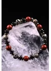 Dalmaçyalı Jasper - Red Jasper - Hematit - Kokonat Doğal Taş Tasarım Bileklik