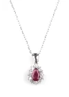 Glass Filled Ruby ( Yakut ) Doğal Taş 925 Ayar Gümüş Kolye