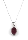 Glass Filled Ruby ( Yakut ) Doğal Taş 925 Ayar Gümüş Kolye