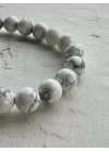 Havlit Doğal Taş Bileklik 8 mm Küre Kesim, Gemstone Bracelet