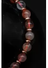 Hemato Kuvars Doğal Taş Makrome Örme Bileklik, Gemstone Bracelet