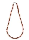 Hessonite Garnet - Lal Doğal Taş 6 mm Düğümlü Kolye