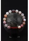 Karnelyan Akik Doğal Taş Fasetli Kesim Makrome Örme Bileklik, Gemstone Bracelet