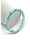 Larimar Doğal Taş 4 x 7 mm Rondel Kesim Bileklik