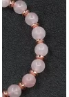 Madagaskar Pembe Kuvars Doğal Taş Makrome Örme Bileklik, Gemstone Bracelet