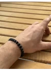 Mat Oniks Doğal Taş Bileklik 8 mm Küre Kesim, Gemstone Bracelet