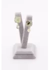 Prehnite Doğal Taş Gold Renkli Küpe