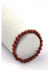 Red Jasper Doğal Taş Bileklik 6mm Küre Kesim