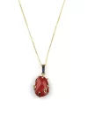 Red Jasper Doğal Taş Gold Renkli Kolye