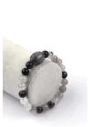 Rutil Kuvars Doğal Taş Bileklik 8mm Küre Kesim, Gemstone Bracelet