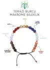 Terazi Burcu Taşlarından Oluşan Doğal Taş Makrome Bileklik 6 mm Küre Kesim - Burç Bilekliği - Terazi Burçları İçin Özel