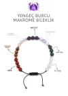 Yengeç Burcu Taşlarından Oluşan Doğal Taş Makrome Bileklik 6 mm Küre Kesim - Burç Bilekliği - Burç Bilekliği - Yengeç Burçları İçin Özel