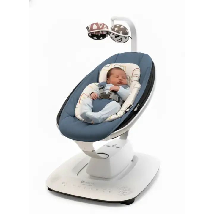 4moms Mamaroo 5.0 Elektrikli Ana Kucağı - Slate Blue + Yenidoğan Destek Pedi