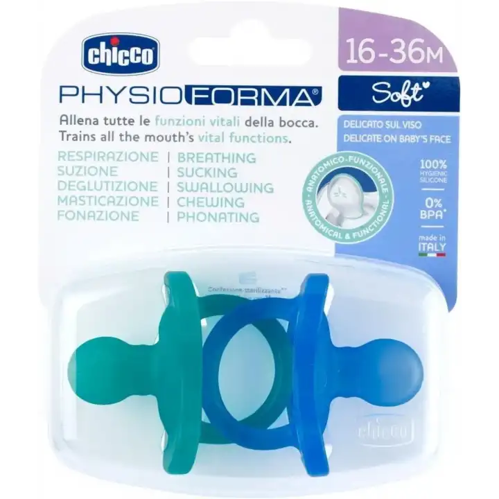Chicco PhysioForma Soft 2li Silikon Emzik 16-36 Ay Erkek