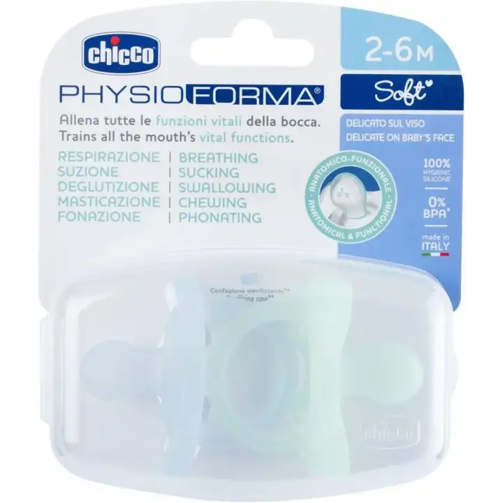 Chicco PhysioForma Soft 2li Silikon Emzik 2-6 Ay Erkek